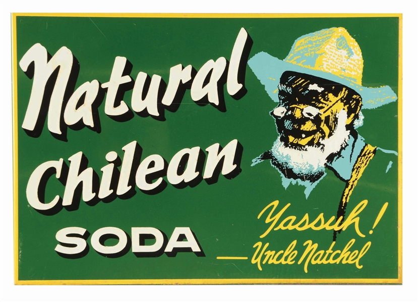NATURAL CHILEAN SODA TIN ADVERTISING FLANGE.