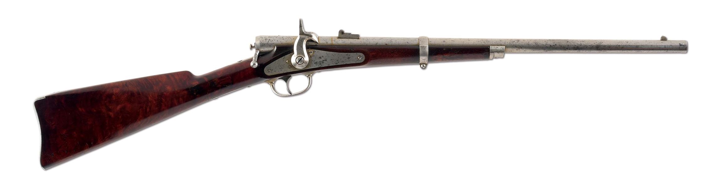 (A) ATTRIBUTED TO DUSTIN F. MELLEN, NH, PROTOTYPE BOLT ACTION CIVIL WAR SADDLE RING CARBINE.