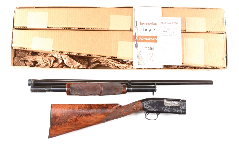 (C) BOXED WINCHESTER 20 BORE UPGRADED & ENGRAVED PIGEON MODEL 12 SHOTGUN (1950).