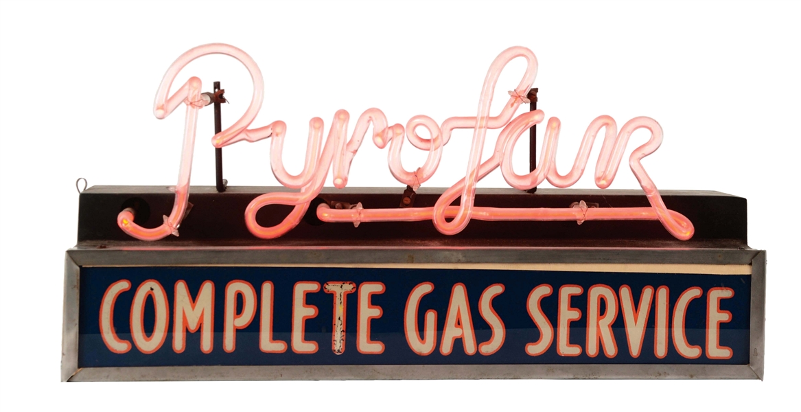 PYROFAX COMPLETE GAS SERVICE NEON STORE DISPLAY.