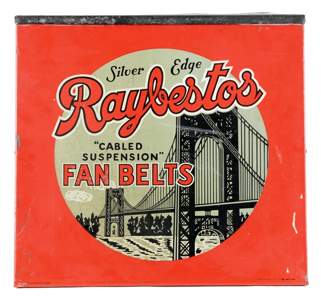 RAYBESTOS FAN BELTS LARGE TIN STORE DISPLAY.