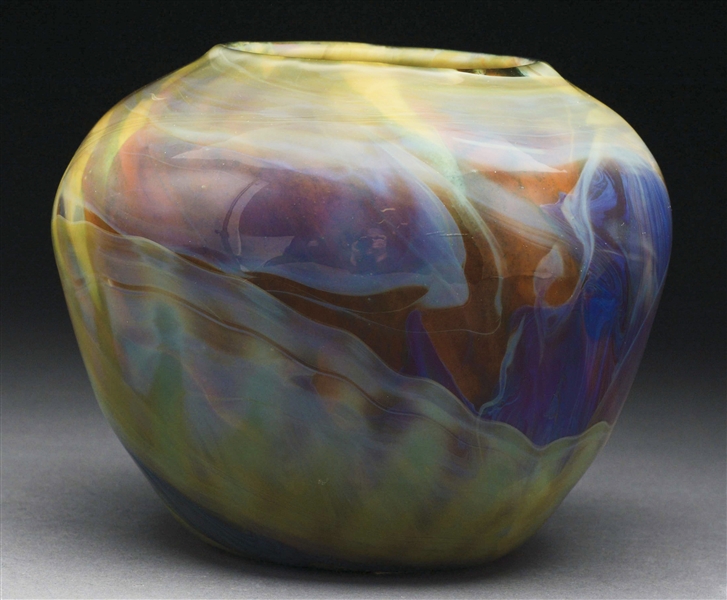 TIFFANY FAVRILE PAPERWEIGHT VASE.