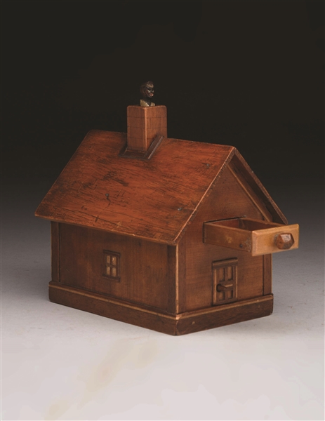 "WOOD DARKY IN THE CHIMNEY" MECHANICAL BANK.