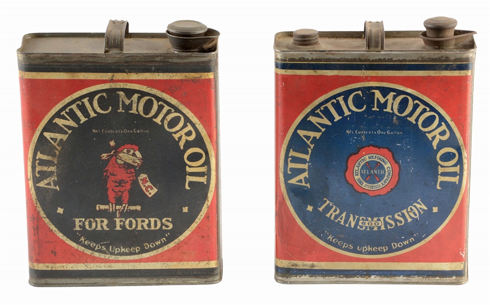 LOT OF TWO: ATLANTIC MOTOR OIL ONE CANS. 