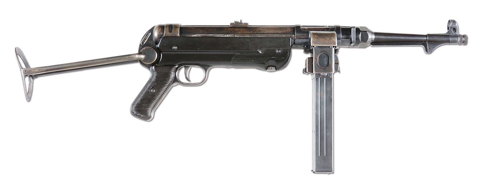 (N) EXCEPTIONALLY RARE WORLD WAR II GERMAN ERMA DUAL MAGAZINE HOUSING MP-40/ II MACHINE GUN (CURIO AND RELIC).