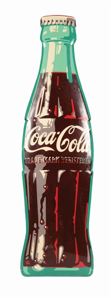 COCA-COLA CUT-OUT TIN BOTTLE SIGN.