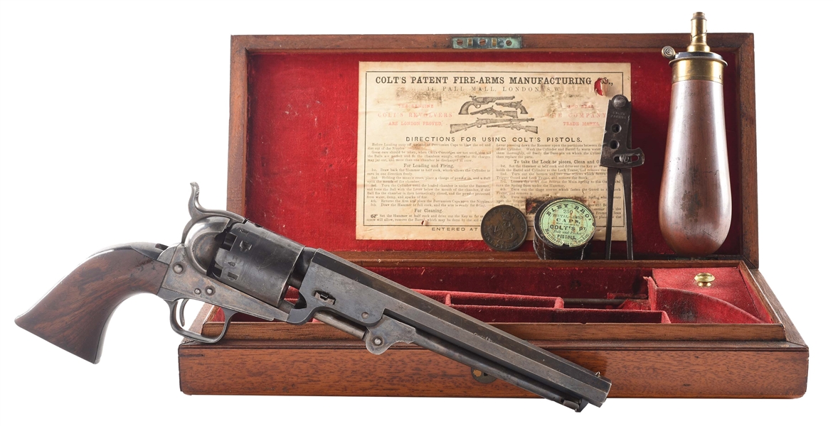 (A) RARE UPPER CANADA MARKED CASED COLT MODEL 1851 LONDON NAVY PERCUSSION REVOLVER.