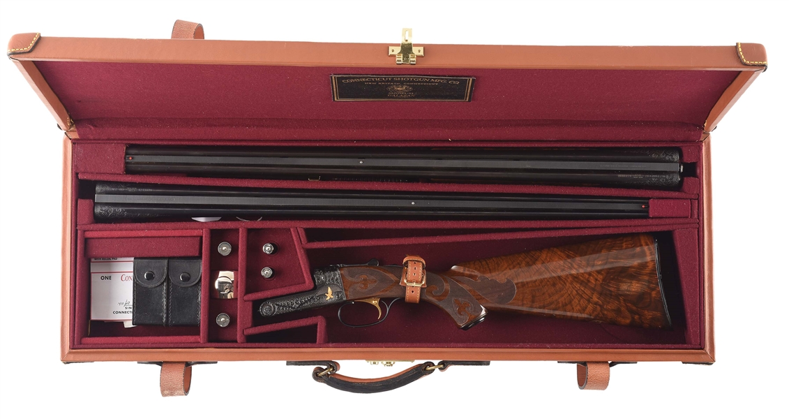 (M)  C S M C  MODEL 21 SIDE BY SIDE "GRAND AMERICAN" .410 AND .28 GAUGE TWO BARREL SET SHOTGUN WITH CASE.
