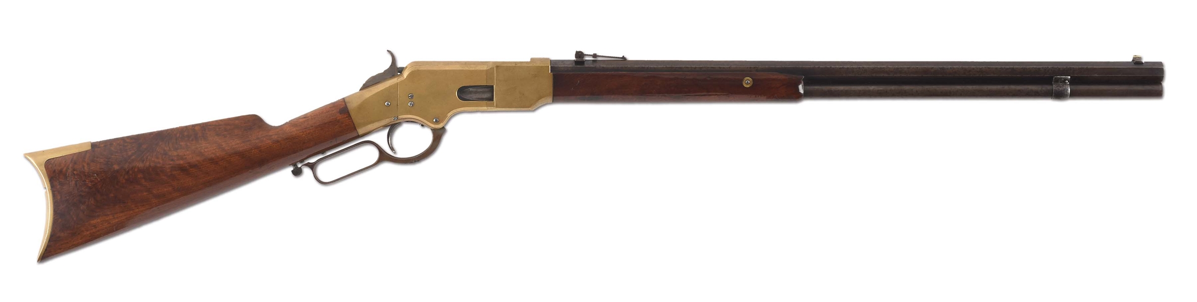 (A) EXTREMELY RARE 1ST MODEL FLATSIDE WINCHESTER MODEL 1866 LEVER ACTION RIFLE.