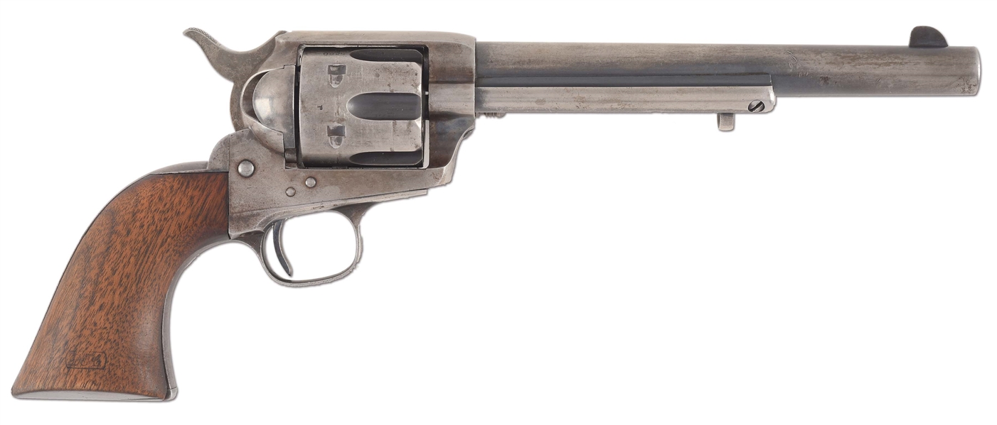 (A) US CALVARY COLT SINGLE-ACTION ARMY REVOLVER (1880).