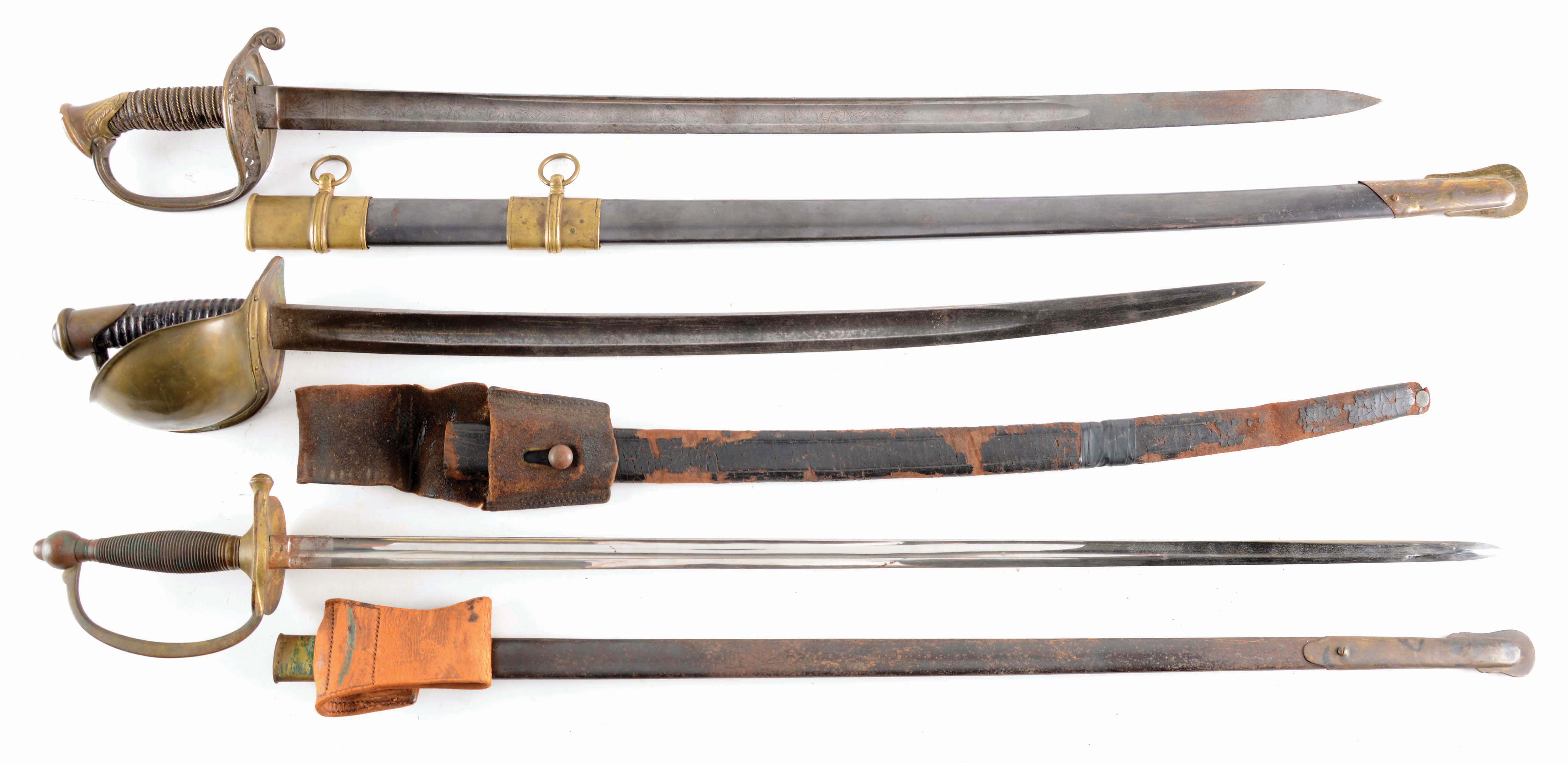 Lot Detail Lot Of 3 Civil War Swords