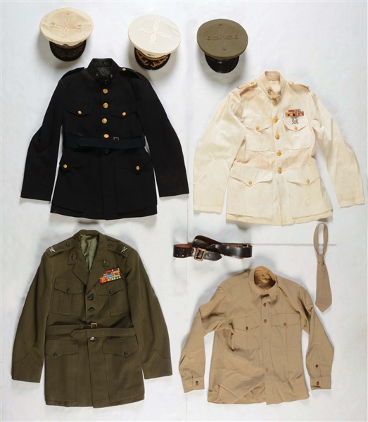 LOT OF USMC OFFICERS UNIFORMS AND GROUPS.