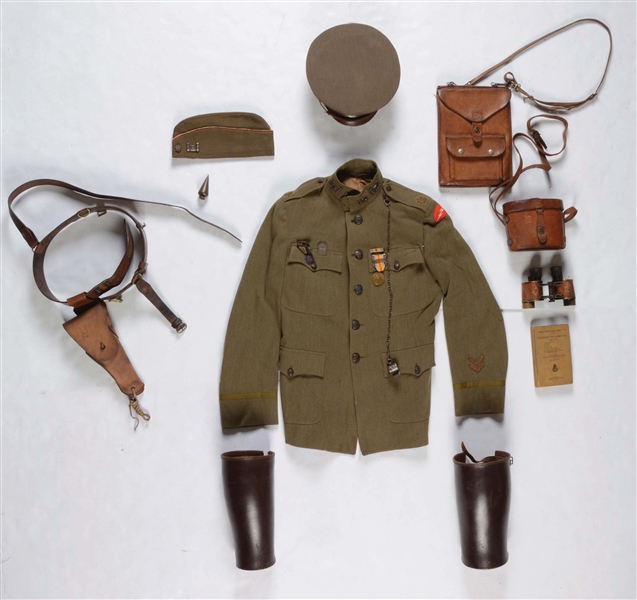 2 WORLD WAR I US CORPS OF ENGINEERS OFFICERS UNIFORM GROUPS.