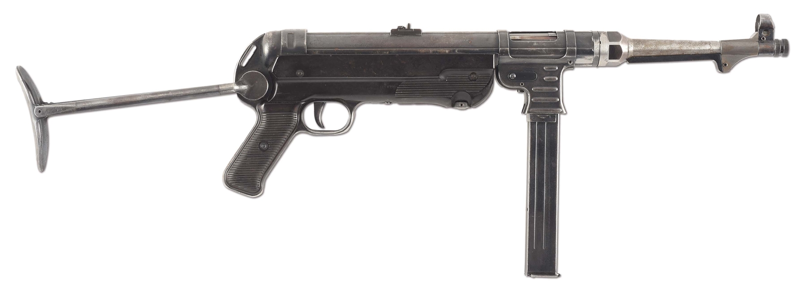 (N) OUTSTANDING MATCHING NUMBERED GERMAN WORLD WAR II MP-40 MACHINE GUN (CURIO AND RELIC).