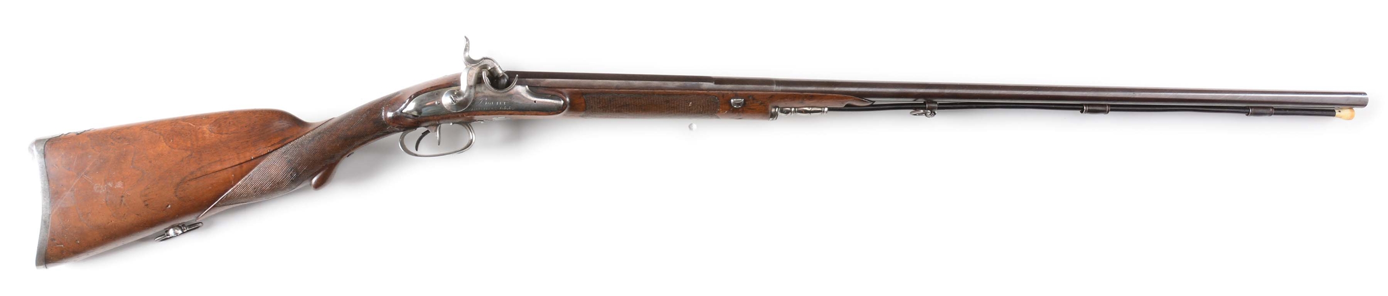 (A) SUPERB QUALITY PERCUSSION SHOTGUN BY NICOLAS NOEL BOUTET CONVERTED FROM FLINTLOCK.