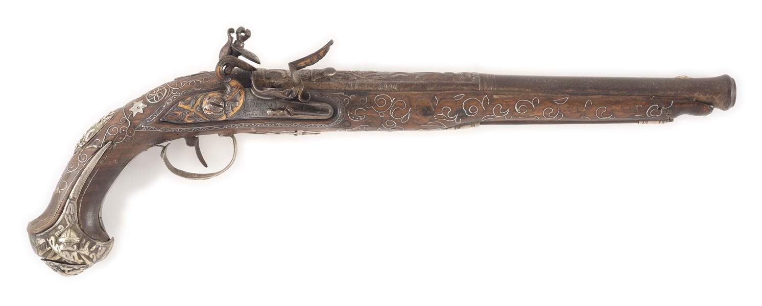 (A) A LARGE FRENCH FLINTLOCK PISTOL MADE FOR THE OTTOMAN MARKET BY PEVRET DUMAREST, CIRCA 1800.