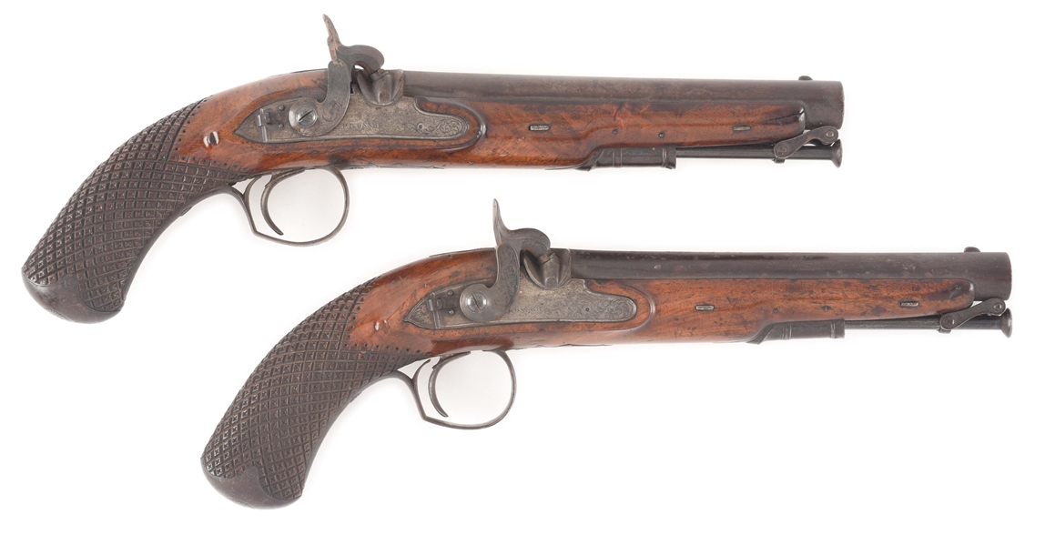 (A) PAIR OF BRITISH PERCUSSION OFFICERS PISTOLS BY THE RENOWNED MAKER JOHN PROSSER (1796-1854) - CHARING CROSS, LONDON.