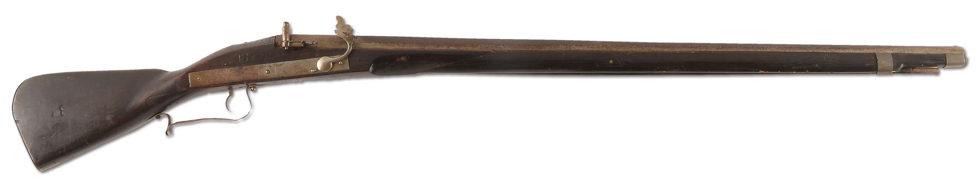 (A) RARE AND DESIRABLE MID-17TH CENTURY GERMANIC MATCHLOCK MUSKET OF THE TYPE USED IN COLONIAL AMERICA AS WELL AS MANY COUNTRIES IN EUROPE.