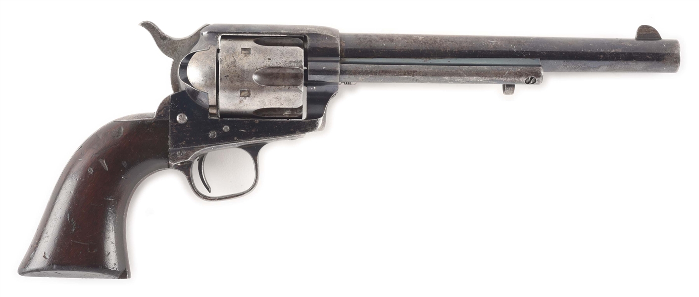 (A) FINE VON OPPEN MARKED .450 BOXER CIVILIAN COLT SINGLE ACTION ARMY MANUFACTURED 1874.