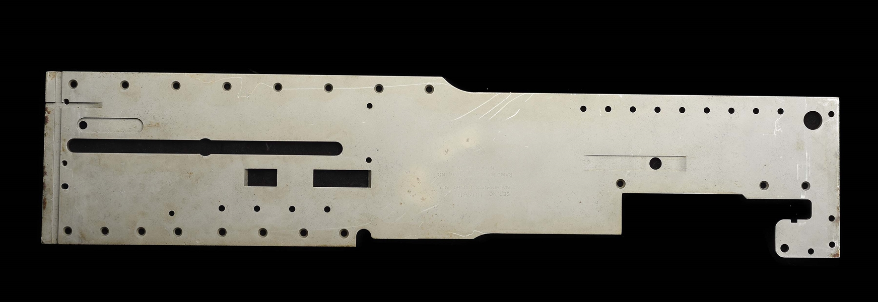 (N) HIGHLY SOUGHT RAMO MANUFACTURED M2 .50 CAL REGISTERED MACHINE GUN RIGHT SIDE PLATE (FULLY TRANSFERABLE).