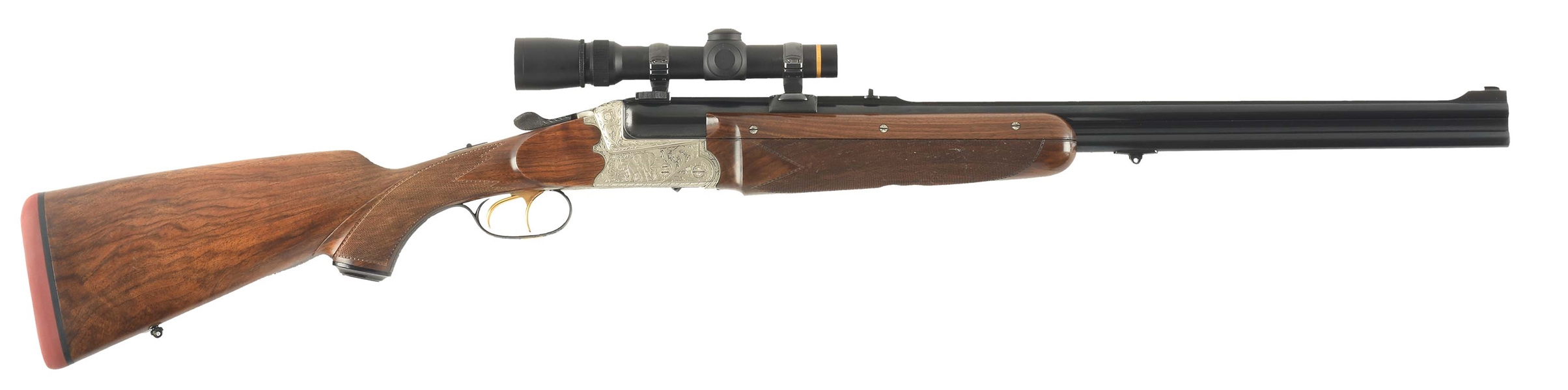 (M) DANGEROUS GAME OVER-UNDER BLITZ ACTION EJECTOR DOUBLE RIFLE BY JOH. OUTSCHARS SOHN OF FERLACH WITH SCOPE (1967).
