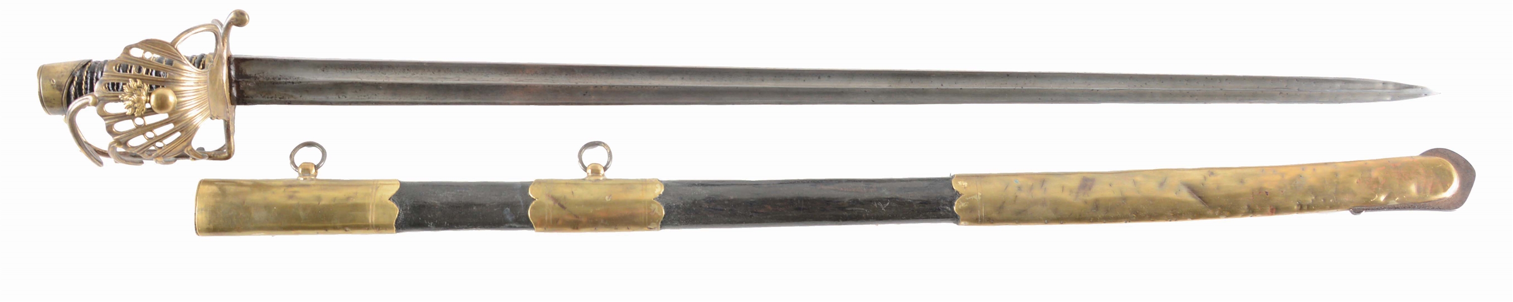 SCARCE FRENCH OFFICERS SABER WITH SCABBARD.