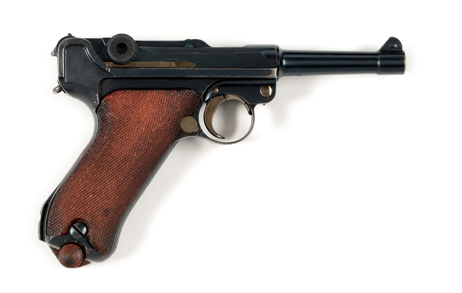 (C) 1923 COMMERCIAL SAFE AND LOADED LUGER SEMI-AUTOMATIC PISTOL.