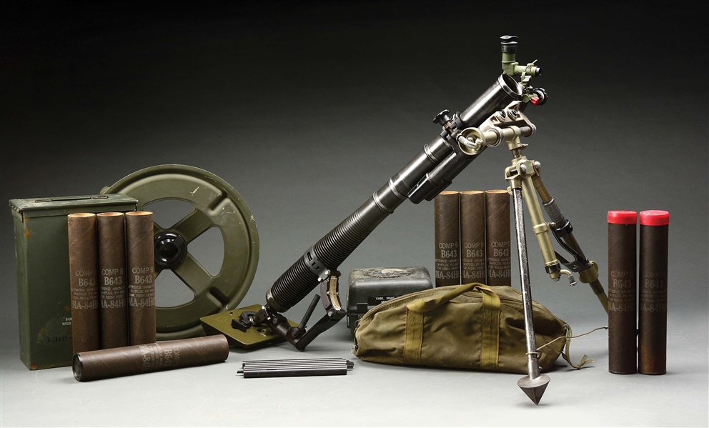 (D) EXTREMELY SCARCE AND POPULAR “BIG BORE” REGISTERED U.S. M 224 MORTAR IN 60MM (DESTRUCTIVE DEVICE).