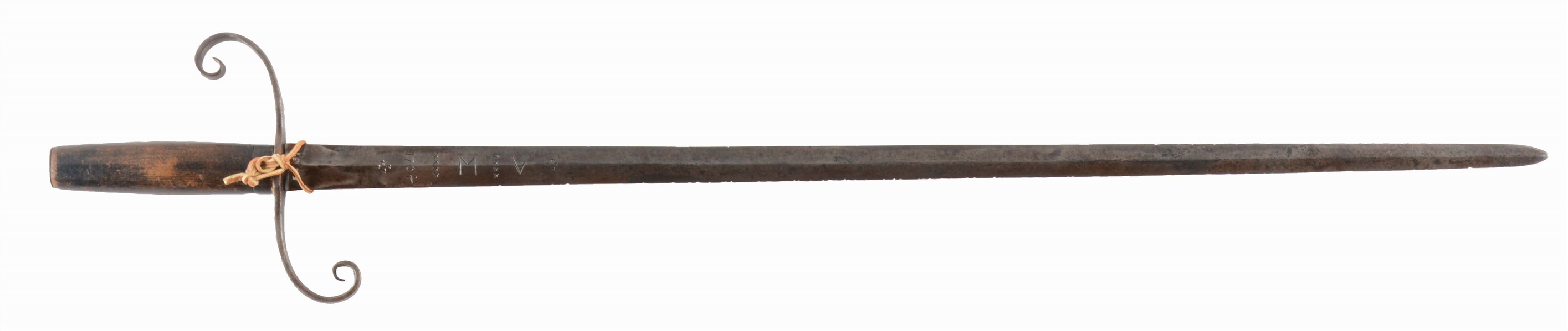 COMPOSITE SWORD WITH BLADE DATED 1704.