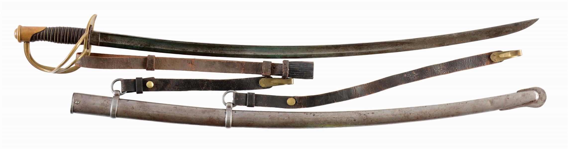 MODEL 1840 "WRISTBREAKER" CIVIL WAR SABER WITH KNOT AND HANGERS.