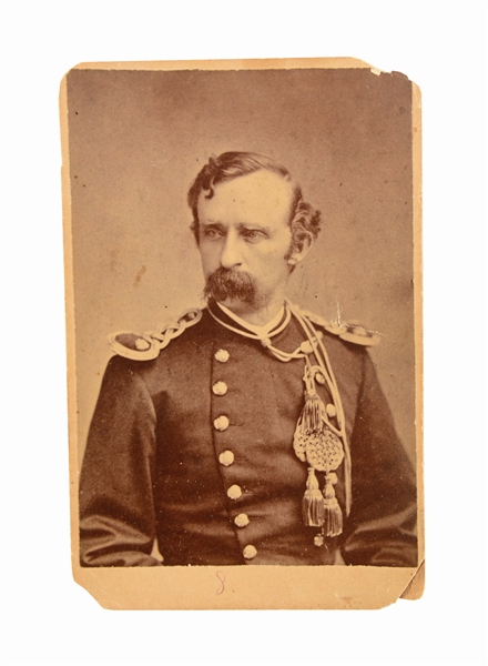 CUSTER AS LIEUTENANT COLONEL OF THE 7TH CAVALRY CABINET PHOTO TAKEN IN 1876.