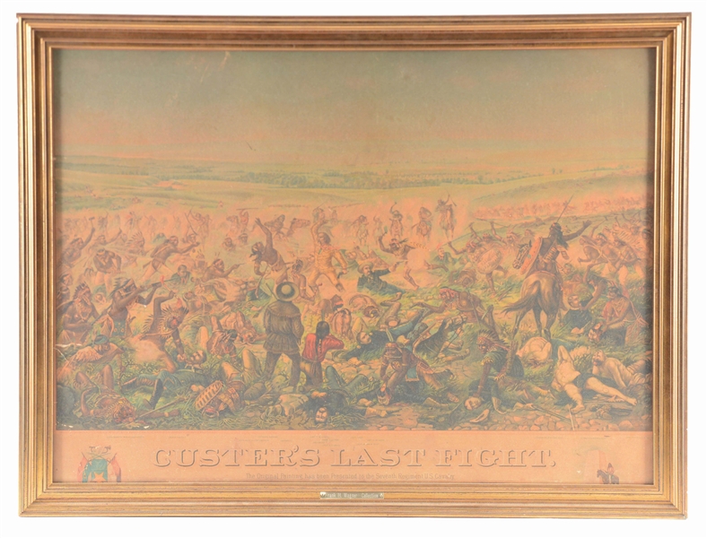 1904 ANHEUSER-BUSCH PRINT "CUSTERS LAST FIGHT".
