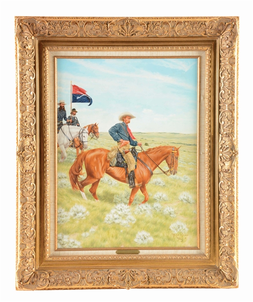CUSTER OIL PAINTING "IN THE VALLEY" FEATURED ON MAN AT ARMS MAGAZINE COVER.