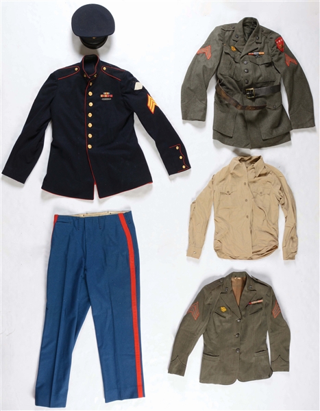 7- LARGE LOT OF MARINE CORP UNIFORMS AND MEMORABILIA.