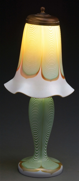 STEUBEN ART GLASS LAMP.