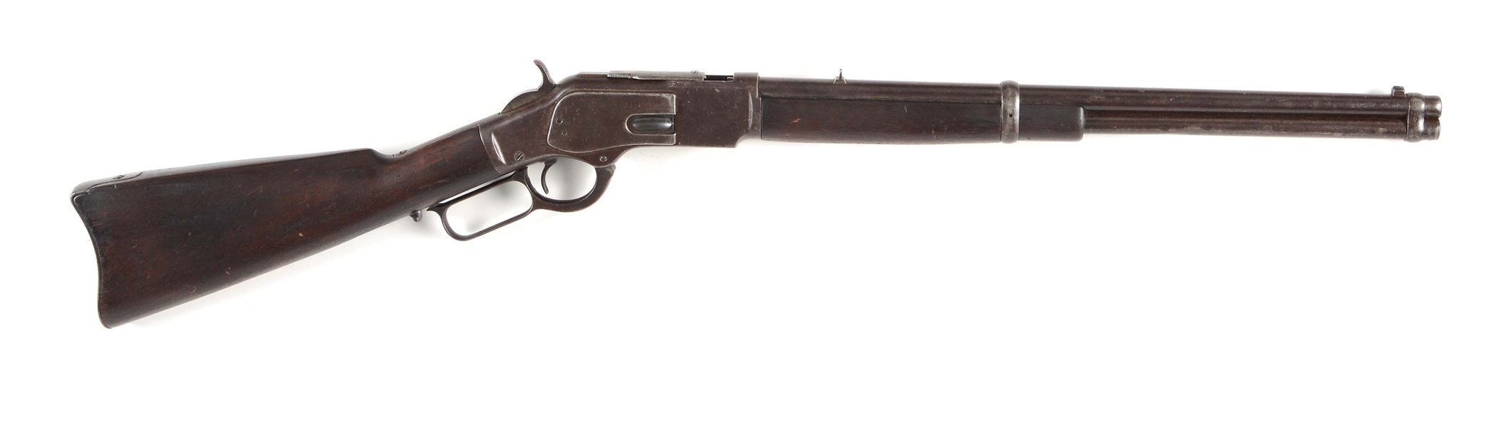 (A) WINCHESTER MODEL 1873 .44 CALIBER LEVER ACTION SADDLE RING CARBINE (1887).