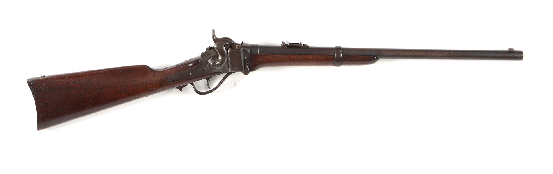 (A) SHARPS MODEL 1863 CONVERSION SINGLE SHOT CARBINE.
