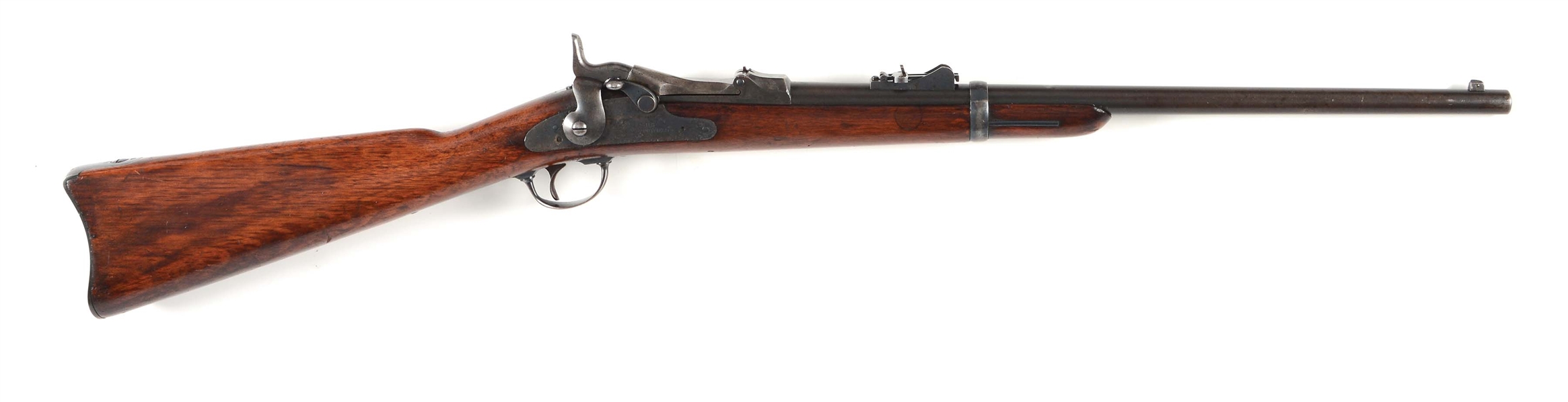 (A) US SPRINGFIELD MODEL 1873 SADDLE RING CARBINE.