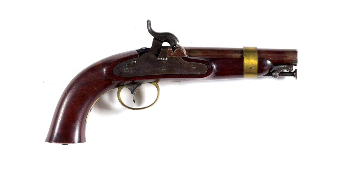 (A) INCREDIBLE AND EXTREMELY RARE AMES MODEL 1842 USR (REVENUE CUTTER SERVICE) BOXLOCK PERCUSSION PISTOL.