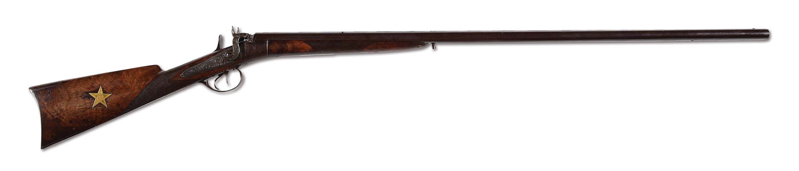 (A) AN INCREDIBLE PIECE OF TEXAS HISTORY, GENERAL THOMAS GREENS (MEMBER OF THE FAILED MIER EXPEDITION SOUTH OF THE RIO GRANDE IN 1842) SILAS DAY PATENT DOUBLE RIFLE WITH PROVENANCE. 
