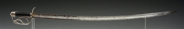 FINE AND EARLY SILVER HILTED CAVALRY SABER INSCRIBED PENNSYLVANIA LIGHT DRAGOONS BY WILLIAM MANNERBACK EX. WILLIAM H. GUTHMAN COLLECTION. 