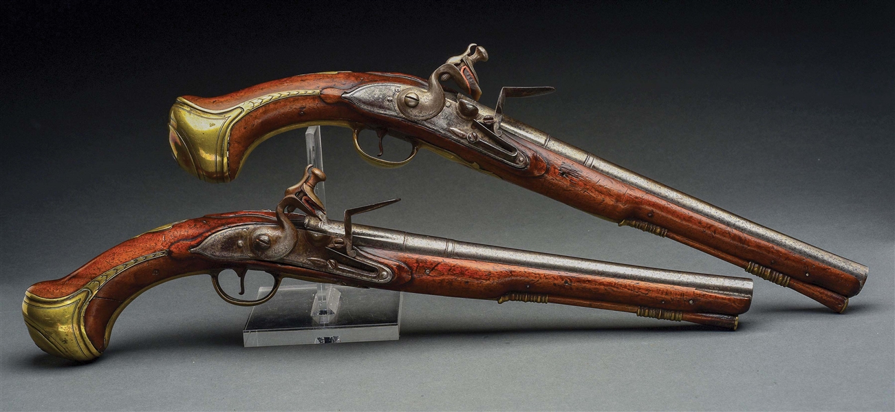 (A) FINE PAIR OF EARLY ENGLISH OFFICERS PISTOLS BY SAMUEL LOVE. 