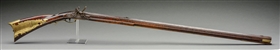 (A) CARVED BERKS COUNTY FLINTLOCK RIFLE ATTRIBUTED TO ADAM ANGSTADT. 