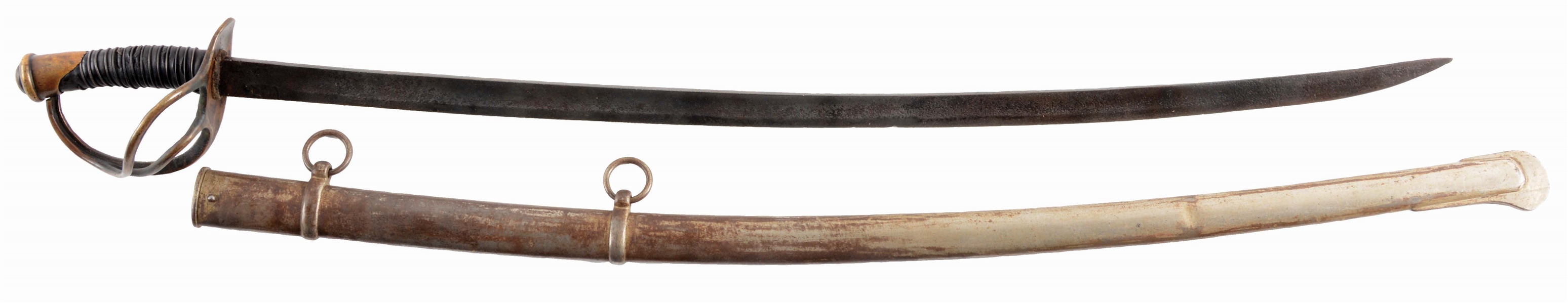 CONFEDERATE DOG RIVER CAVALRY SABER, UNMARKED.