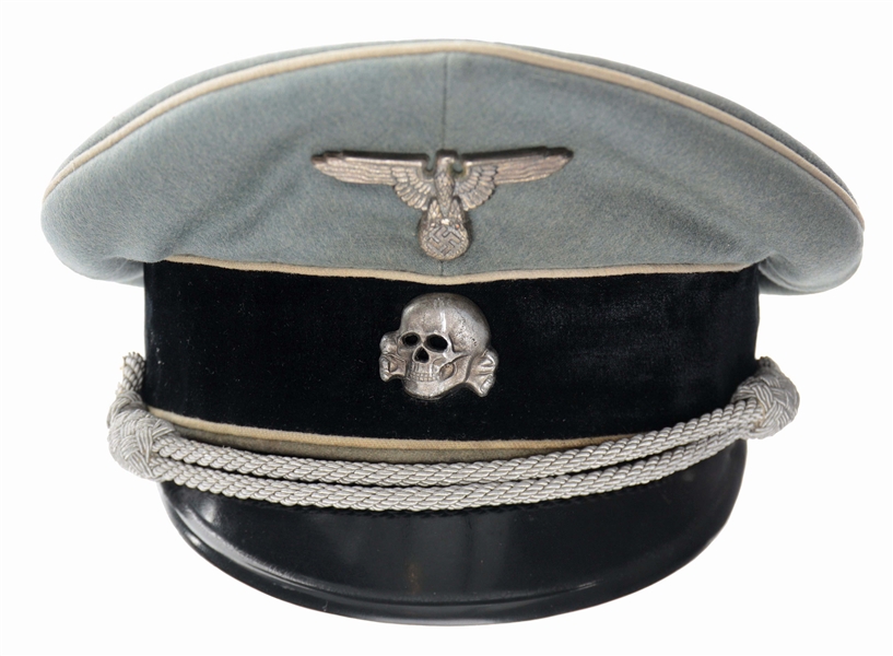 GERMAN WWII WAFFEN SS OFFICER VISOR CAP