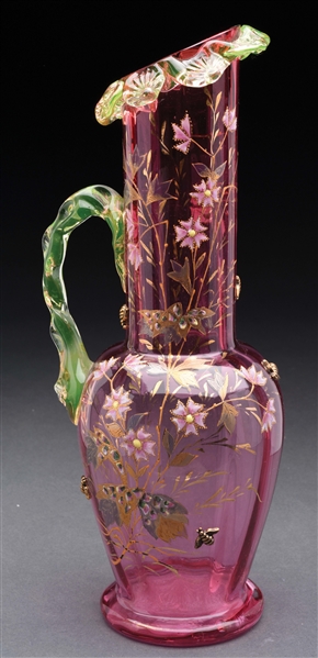 MOSER DECORATED PITCHER.