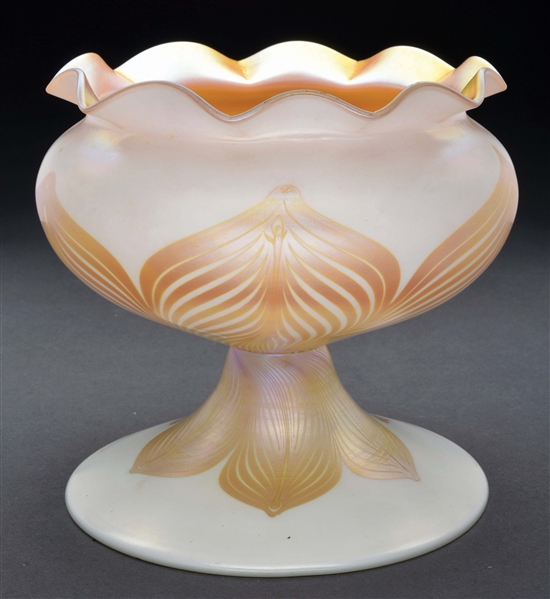 QUEZAL PULLED-FEATHER VASE.