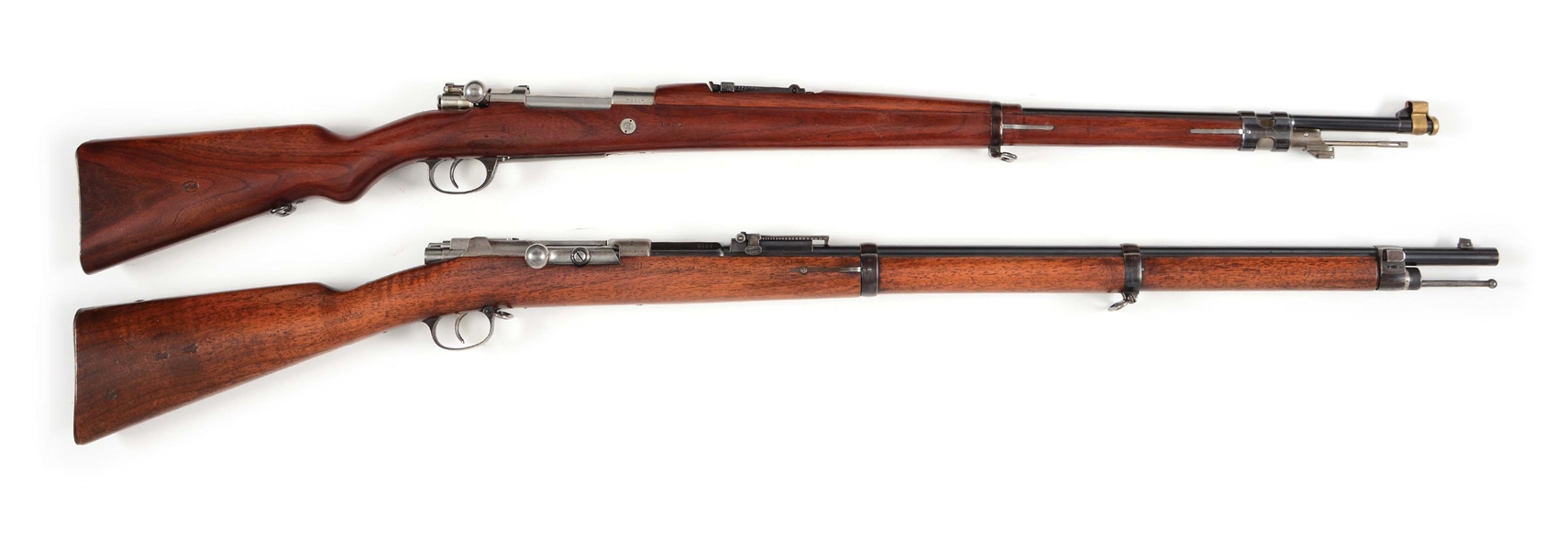 (C+A) LOT OF 2: MAUSER STYLE MILITARY RIFLES - DWM 1909 ARGENTINE AND AMBERG 71/84.