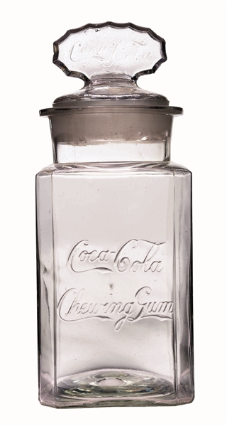 1903 - 1905 COCA-COLA CHEWING GUM JAR AND LID.