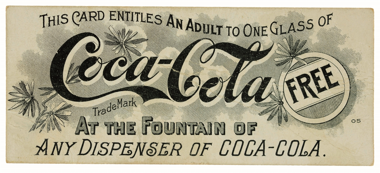 PRE-1900 COCA-COLA DRINK COUPON.